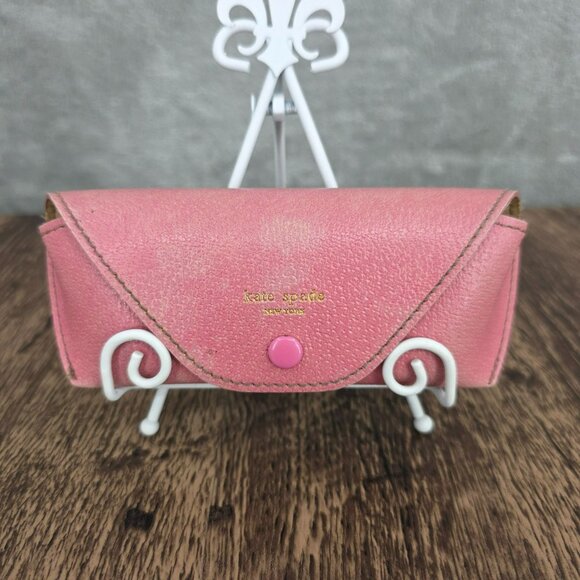 Kate Spade New York Eyeglasses Frames Only Made in Italy Small Pink Leather Case - Picture 1 of 13